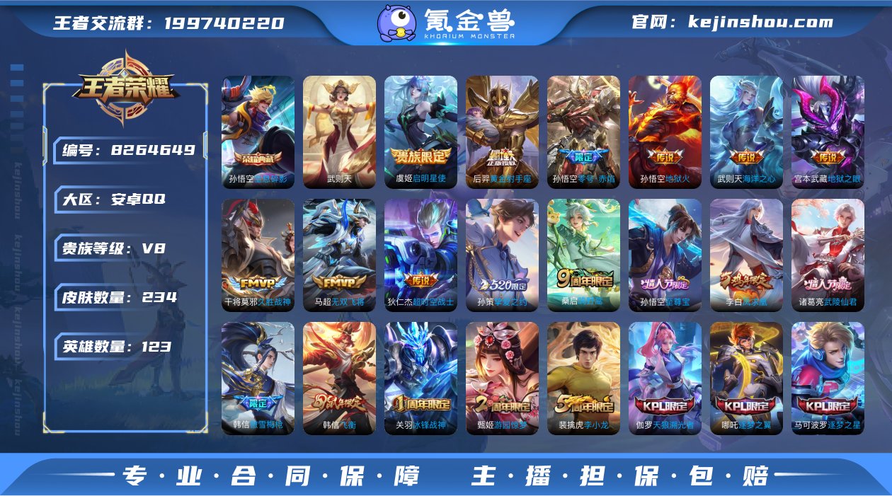 实名: 可修改 贵族等级: V8 英雄数:...