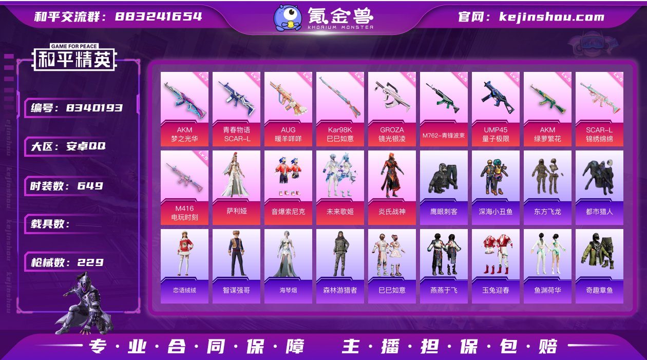 实名: 可修改 时装数: 649 枪械数:...