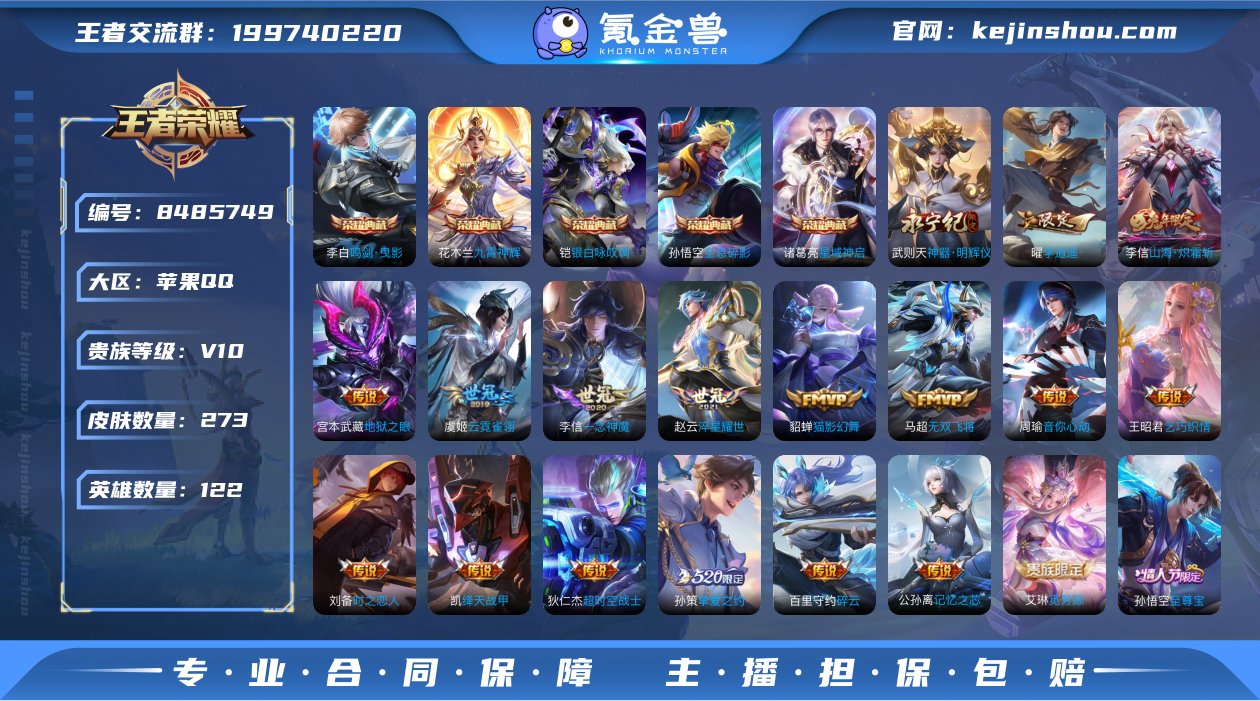 【V10特价号 273皮肤6典藏21传说1...