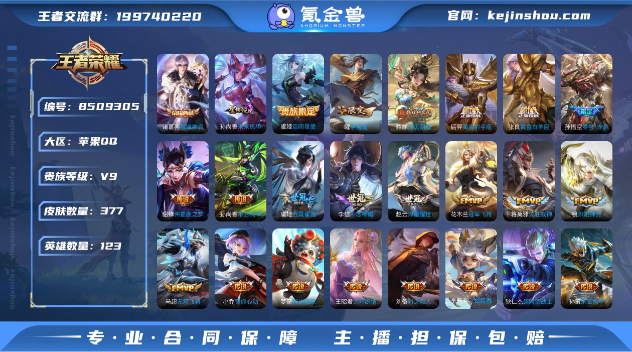 【打野20段/可修改/性别:男号/贵族等级...