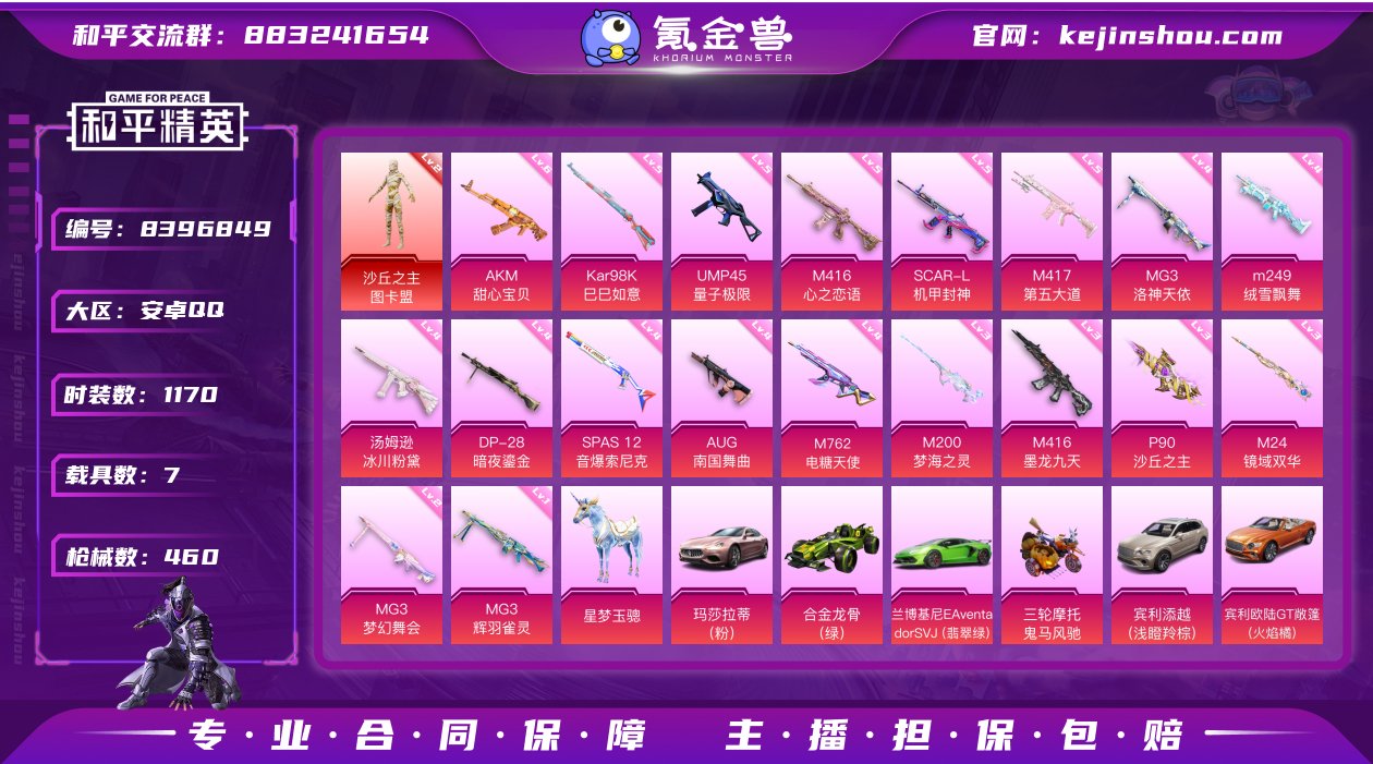 实名: 可修改 时装数: 1170 载具数...