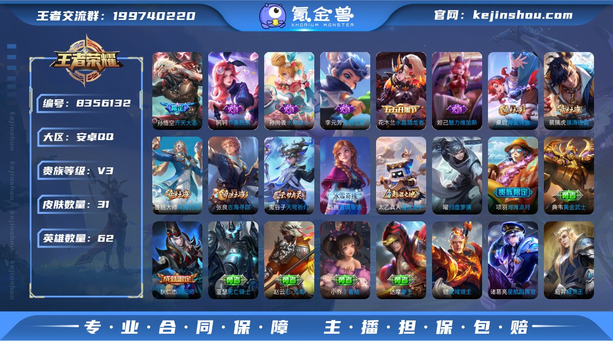 实名: 可修改 贵族等级: V3 英雄数:...
