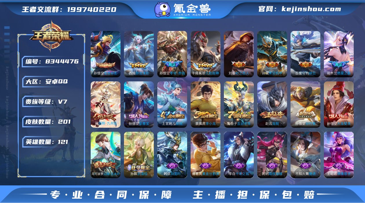 秒杀 201皮肤1典藏8传说 全息碎影 愿...