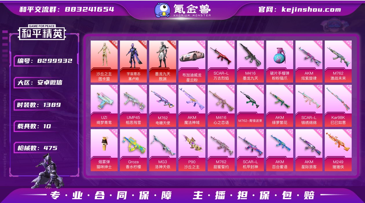 实名: 可修改 时装数: 1389 载具数...