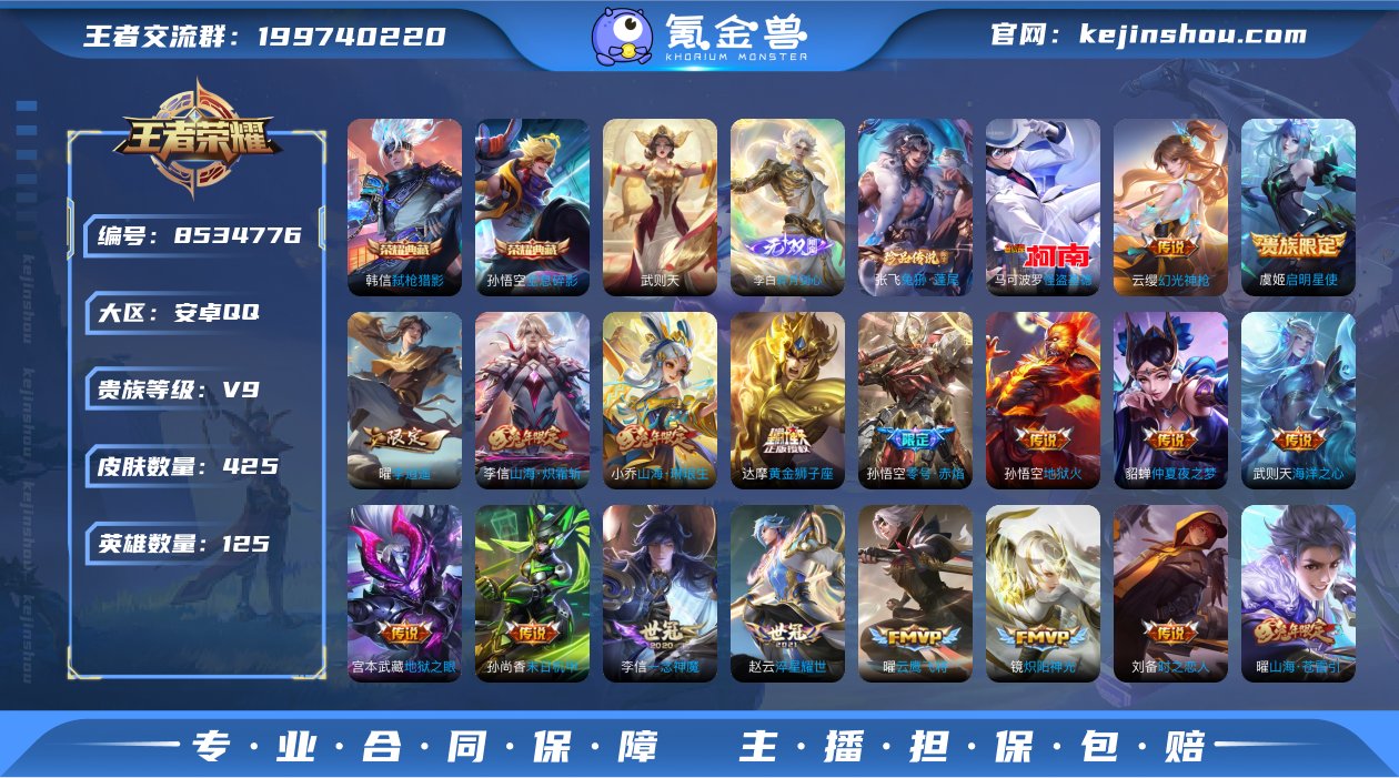 实名: 可修改 贵族等级: V9 英雄数:...