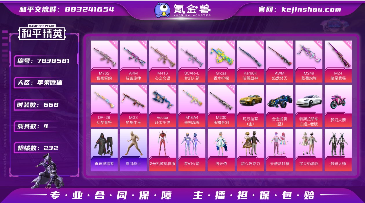 实名: 可修改 时装数: 668 载具数:...