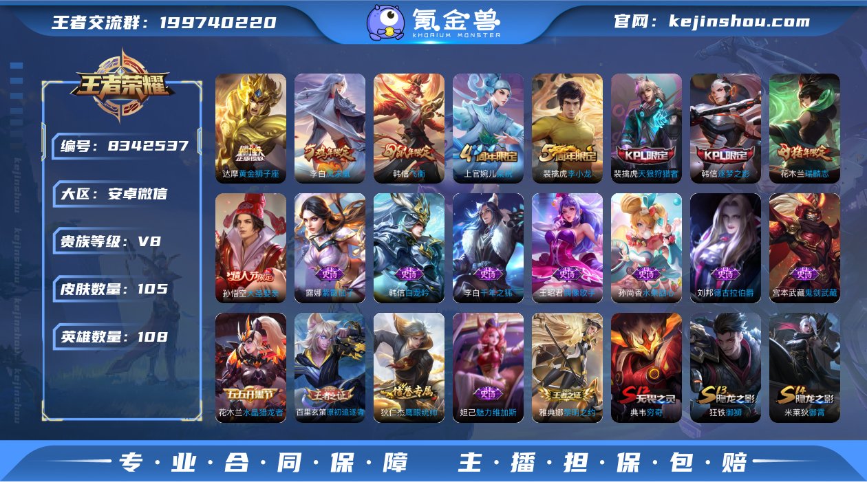 实名: 可修改 贵族等级: V8 英雄数:...