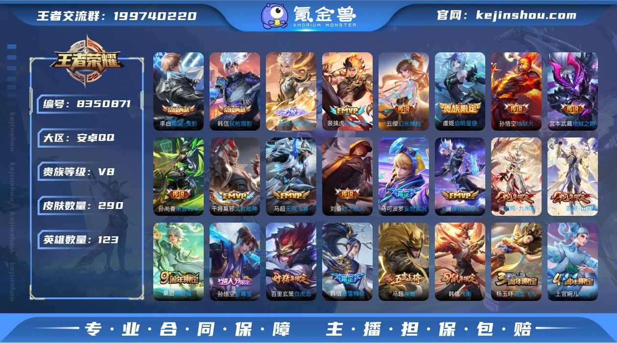 实名: 可修改 贵族等级: V8 英雄数:...