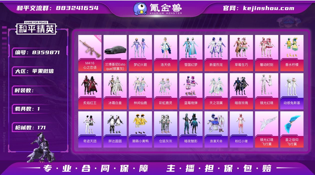 16粉装 10特效枪 1载具 12印记 可...
