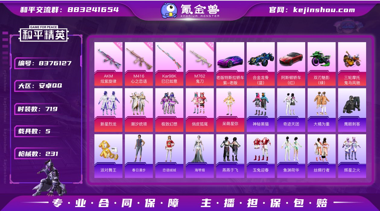 实名: 可修改 时装数: 719 载具数:...