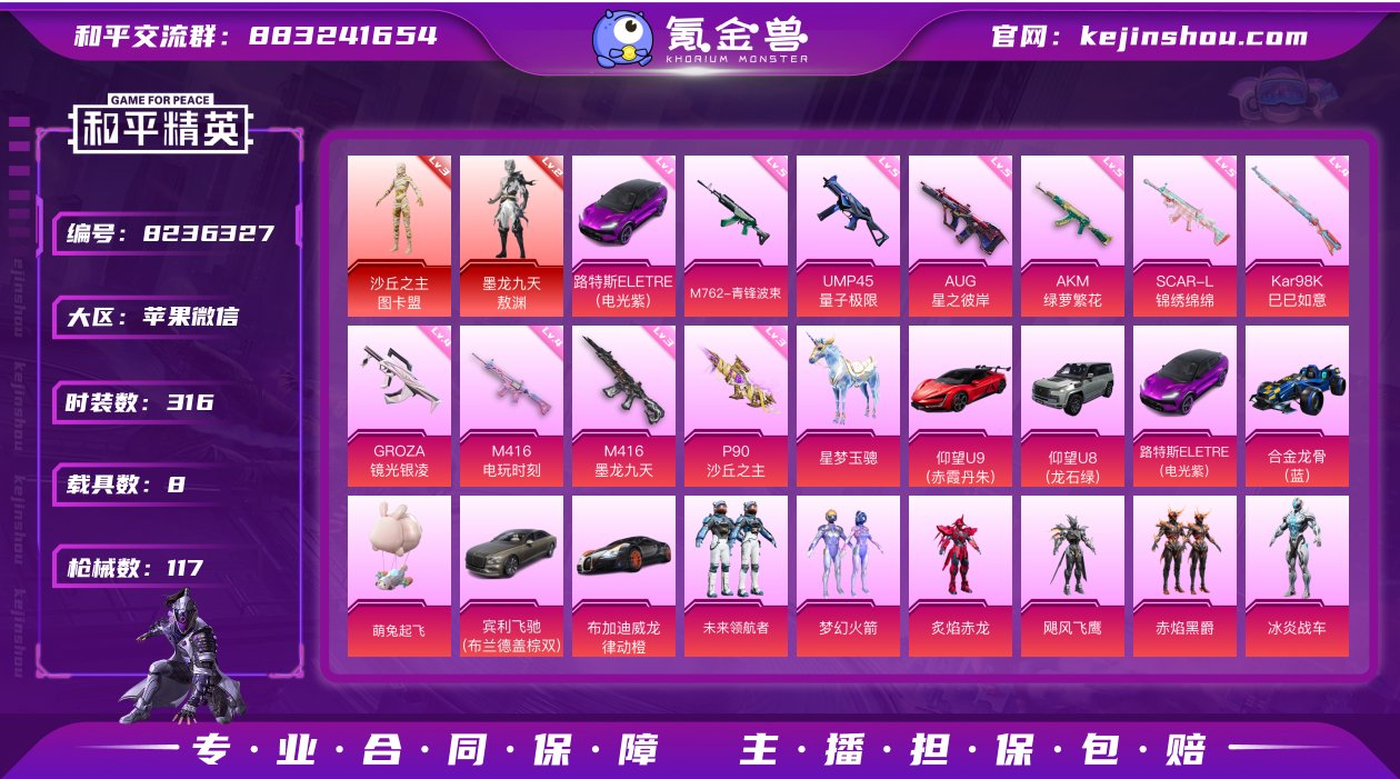 实名: 可修改 时装数: 316 载具数:...