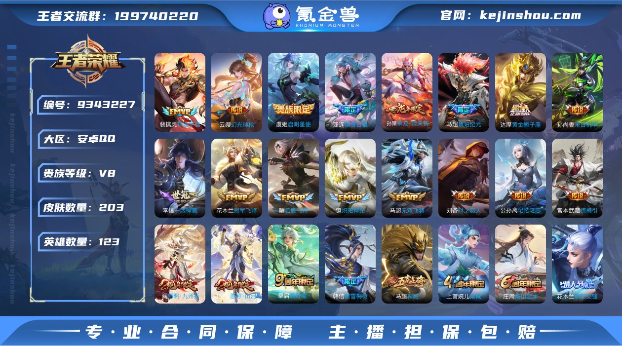 实名: 可修改 贵族等级: V8 英雄数:...