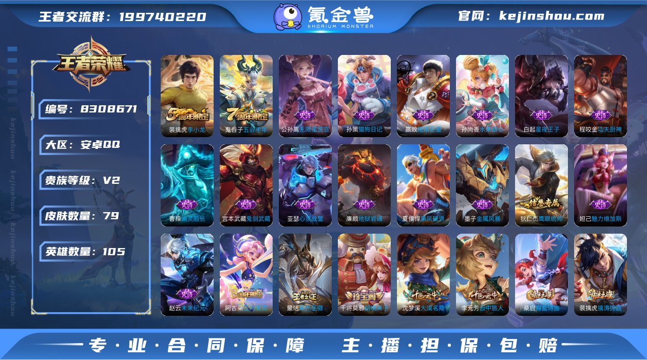【WZF5064】贵族2/皮肤79/史诗2...