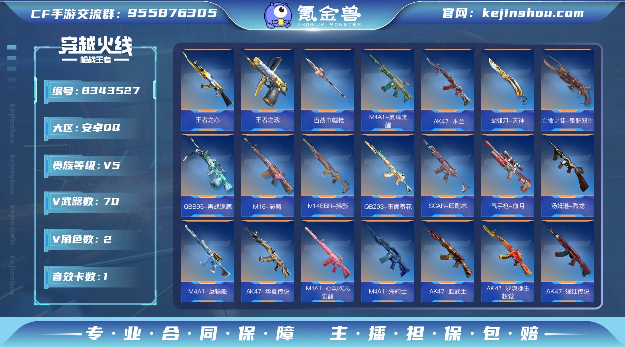 实名: 可修改 v武器数: 70 王者武器...