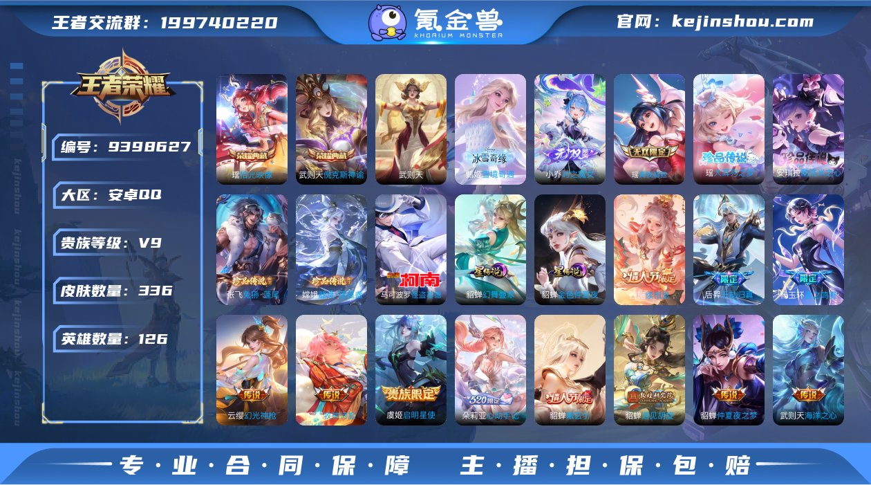 V9-336皮肤-2典藏-3无双-5珍品传...