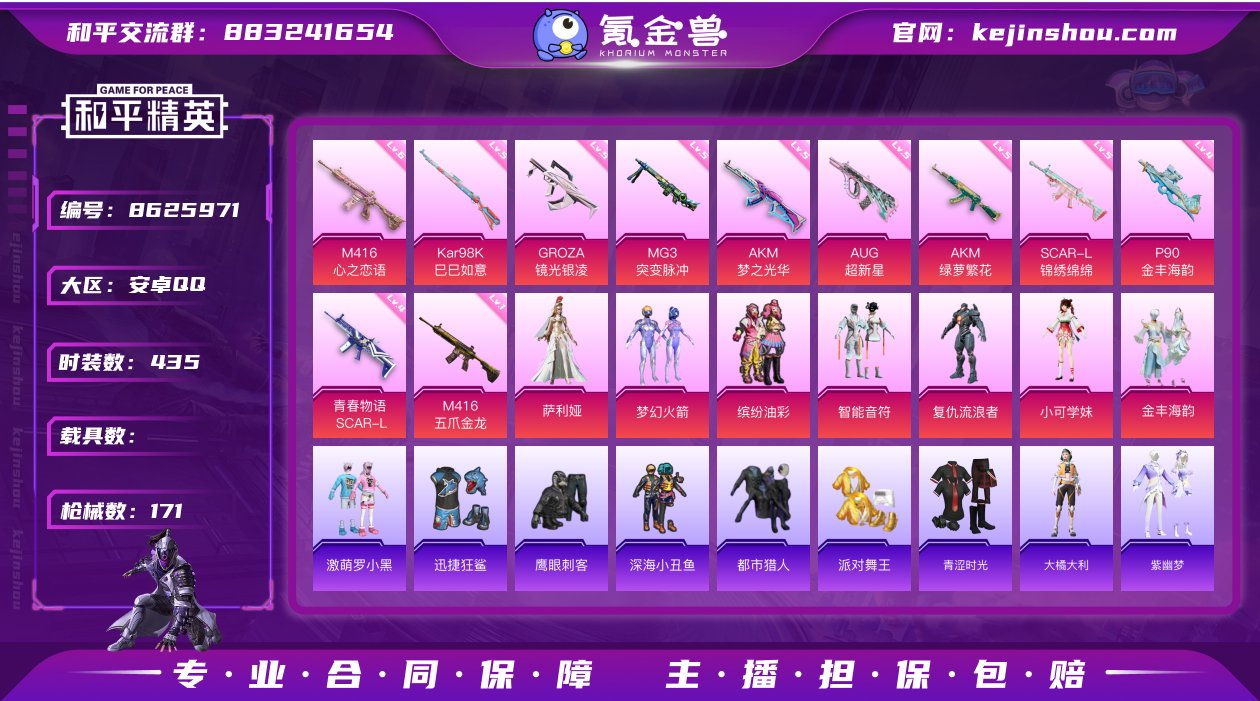 实名: 可修改 时装数: 435 枪械数:...