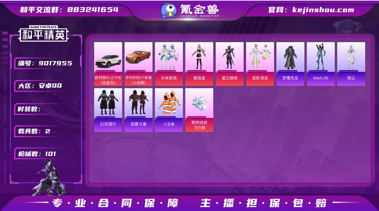 5粉装 4特效枪 2载具 6印记 可二次 ...