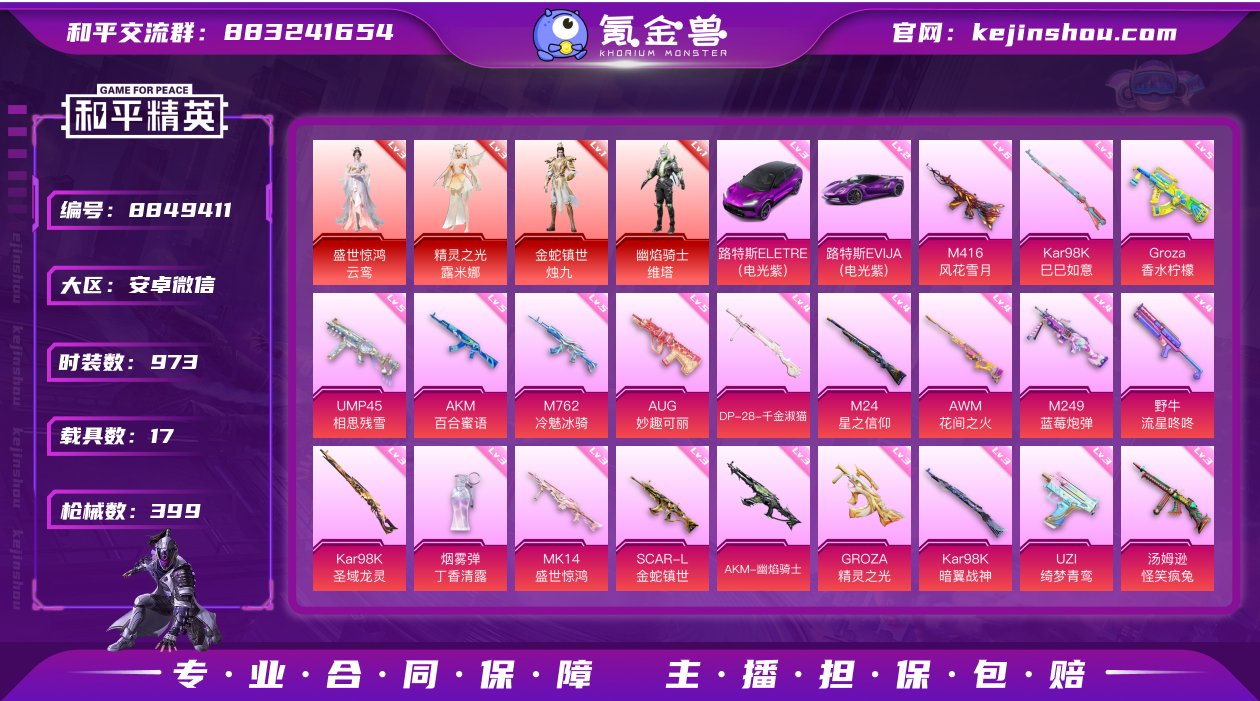 实名: 可修改 时装数: 973 载具数:...