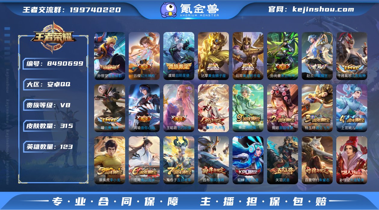 实名: 可修改 贵族等级: V8 英雄数:...