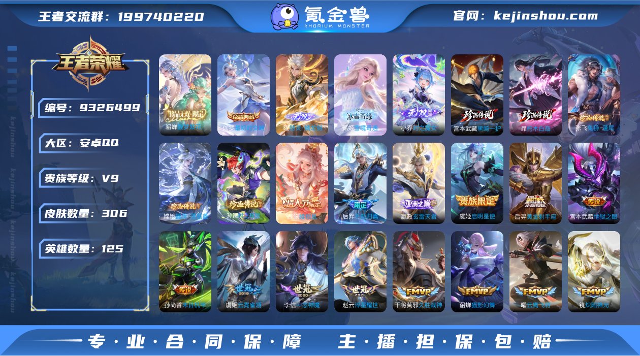 实名: 可修改 贵族等级: V9 英雄数:...