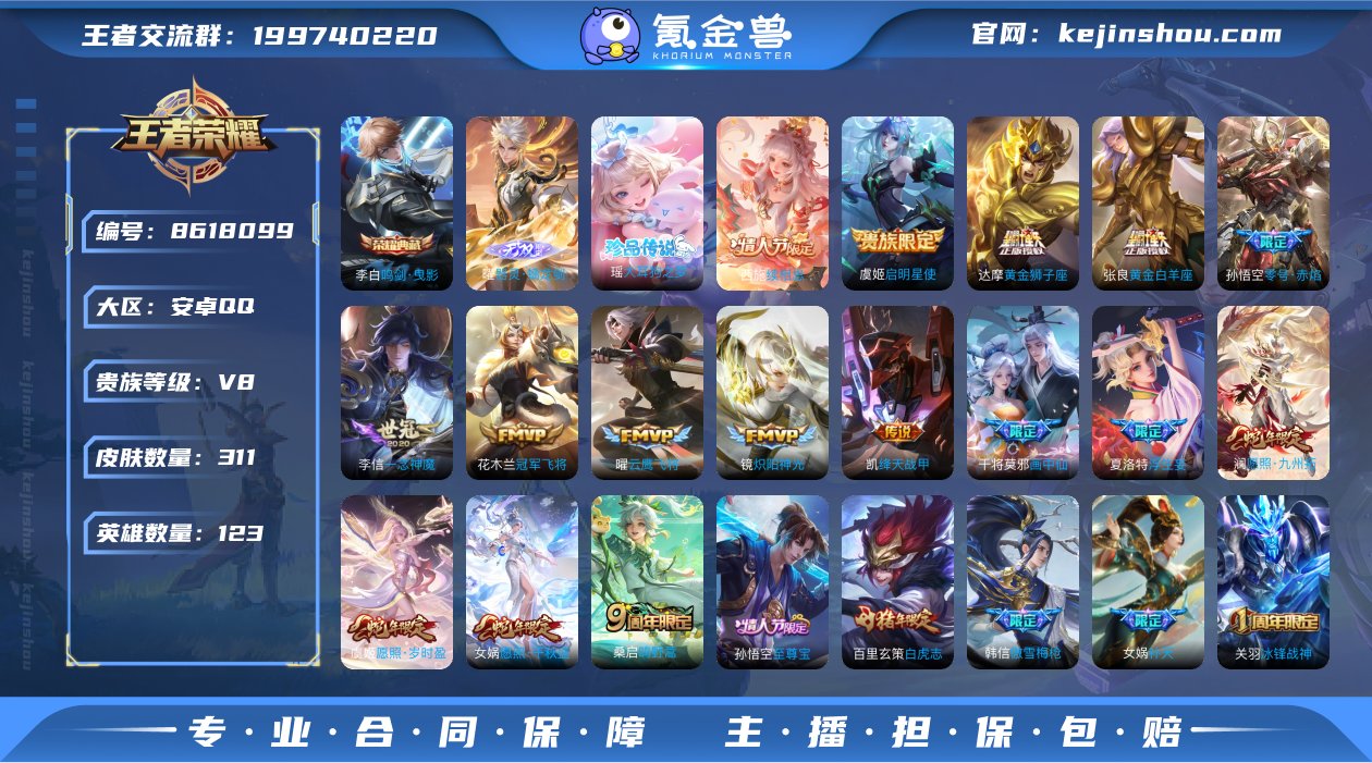 实名: 可修改 贵族等级: V8 英雄数:...