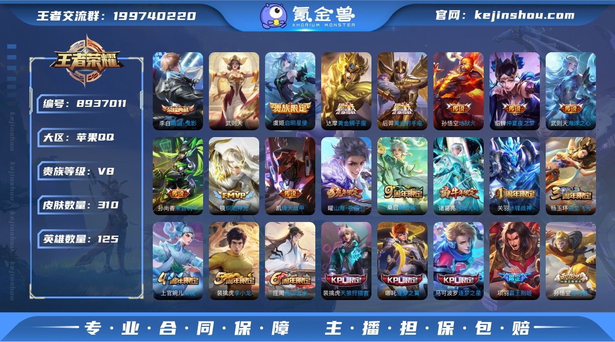 实名: 可修改 贵族等级: V8 英雄数:...