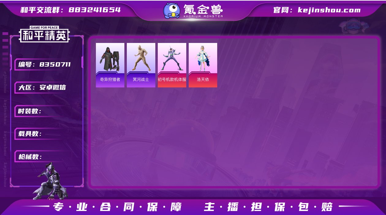 实名: 可修改 热门装扮: 奇异狩猎者,冥...