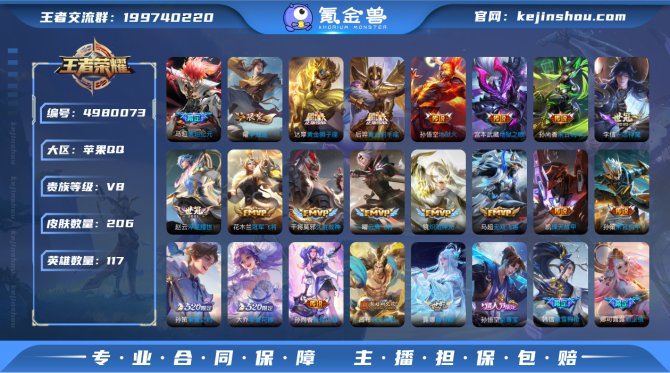 iOS 金标韩信+挚爱童话天幕 206皮肤...