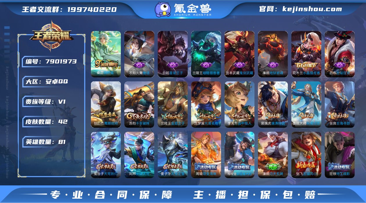 【wz6034】贵族1/皮肤42/传说1/...