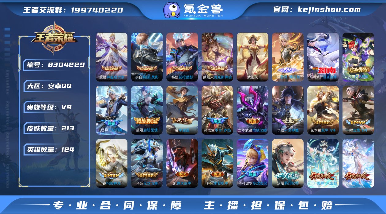 实名: 可修改 贵族等级: V9 英雄数:...