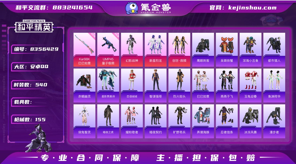 实名: 可修改 时装数: 540 枪械数:...