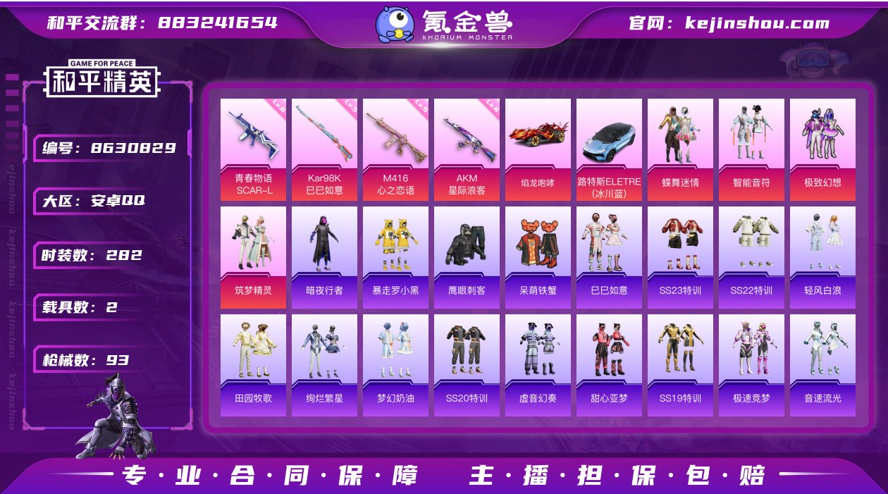 实名: 可修改 时装数: 282 载具数:...