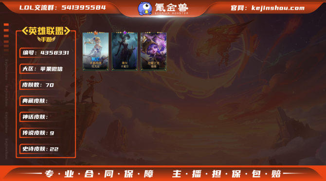 实名: 可修改 皮肤数: 70 亮点: 多...