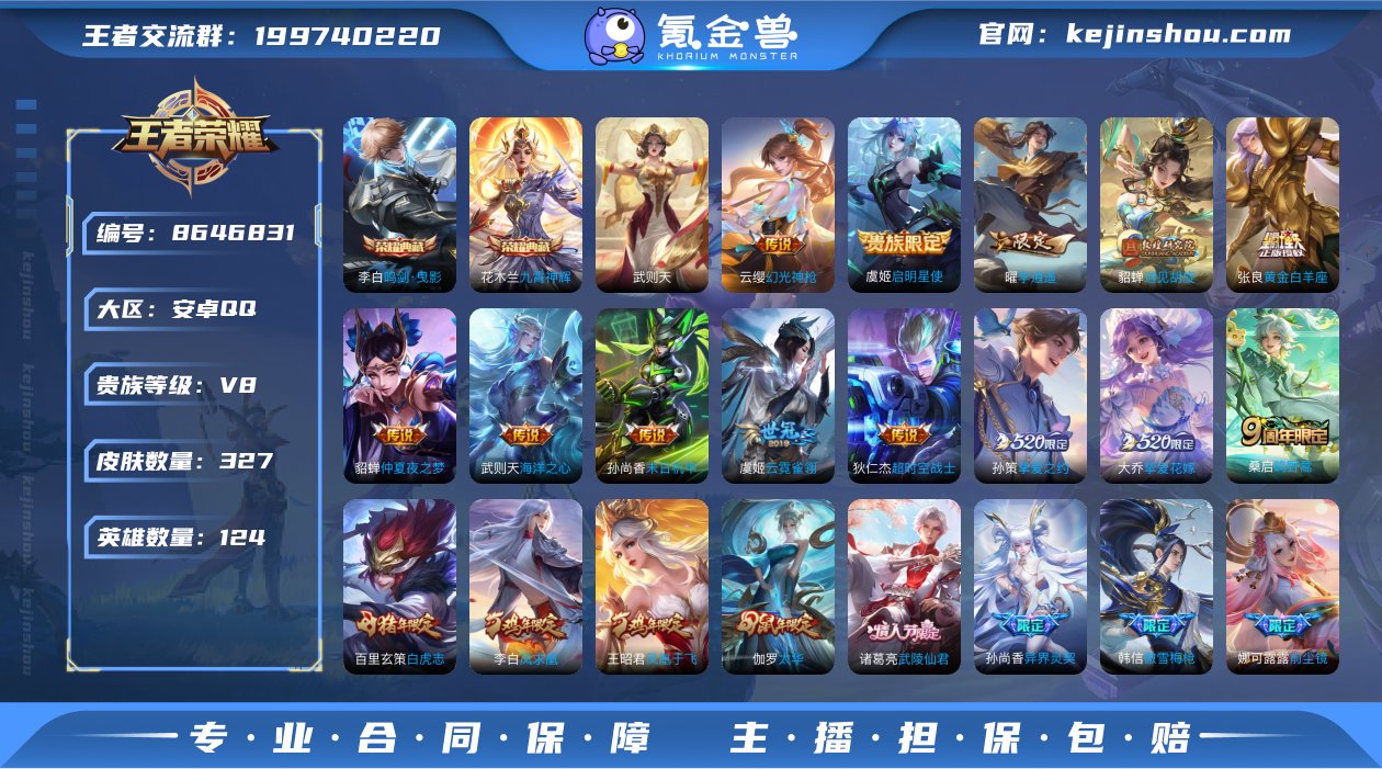 实名: 可修改 贵族等级: V8 英雄数:...