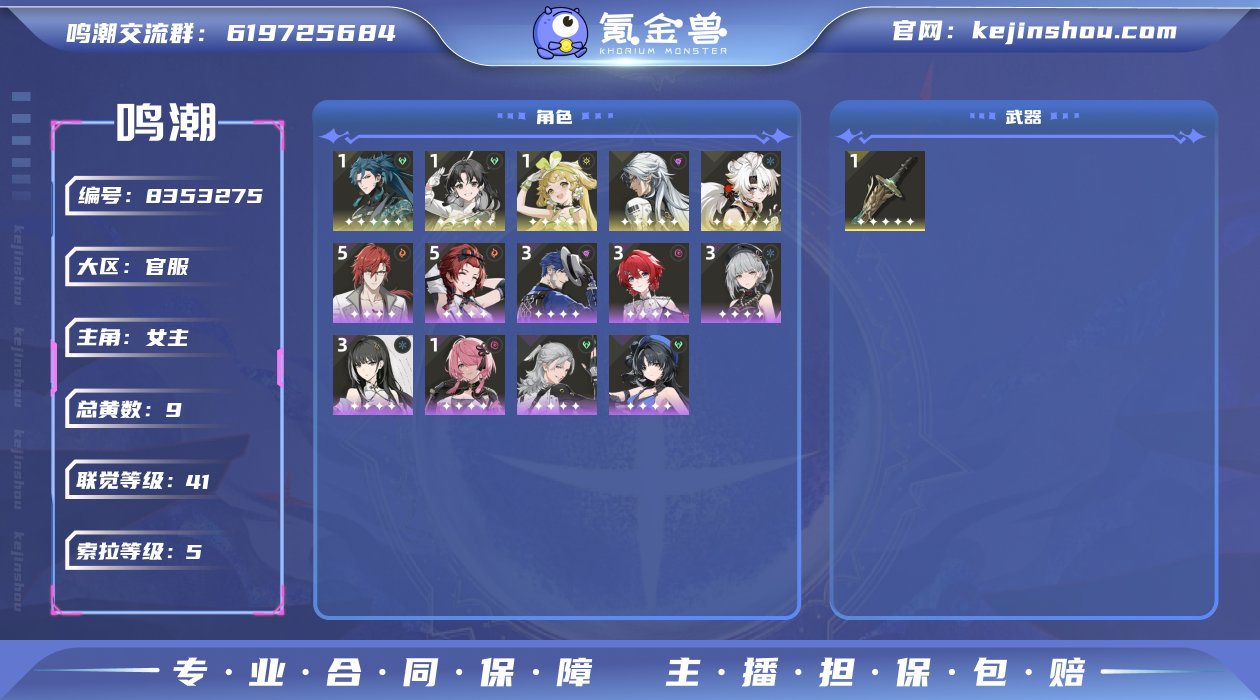 总黄数: 9 联觉等级: 41 拥有五星共...