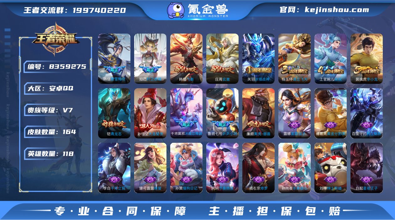 YHBWZ2002贵族等级:V1 皮肤价值...