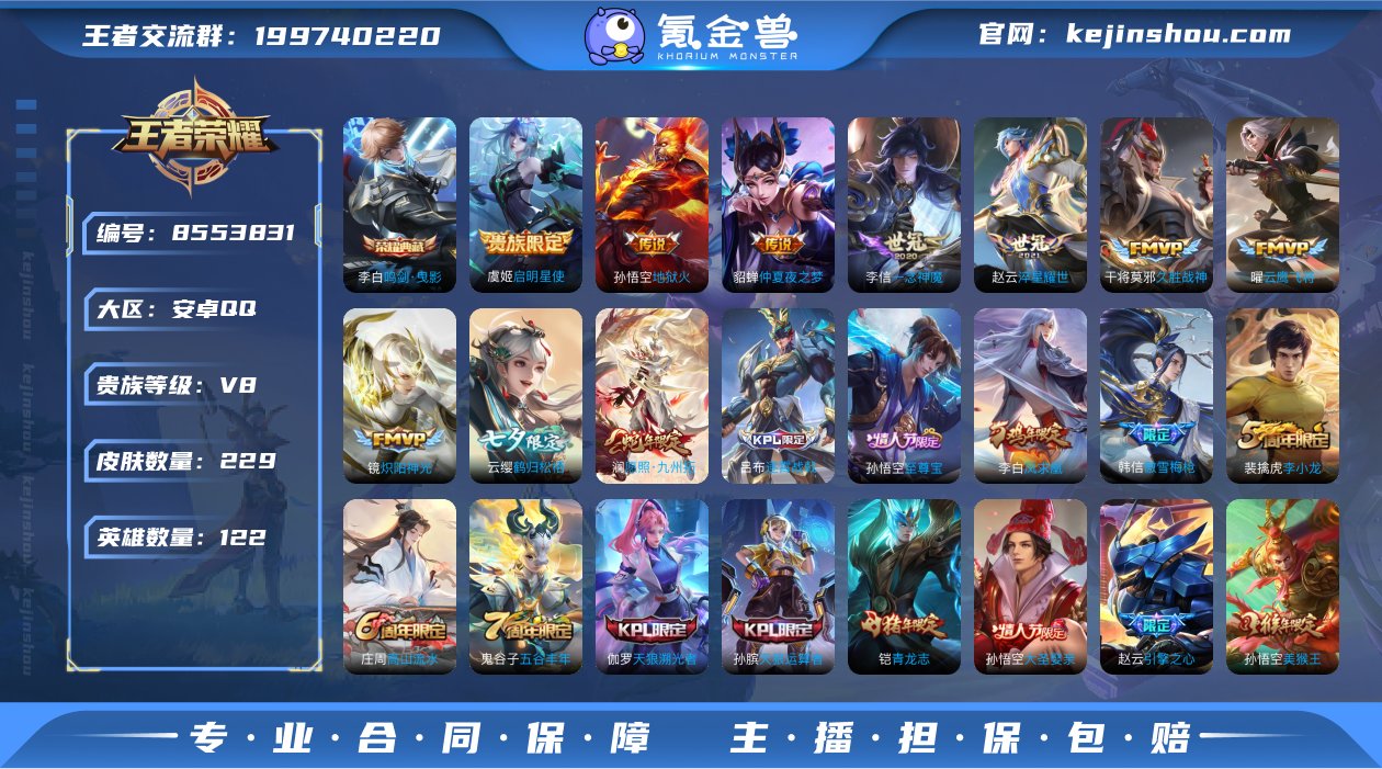 实名: 可修改 贵族等级: V8 英雄数:...