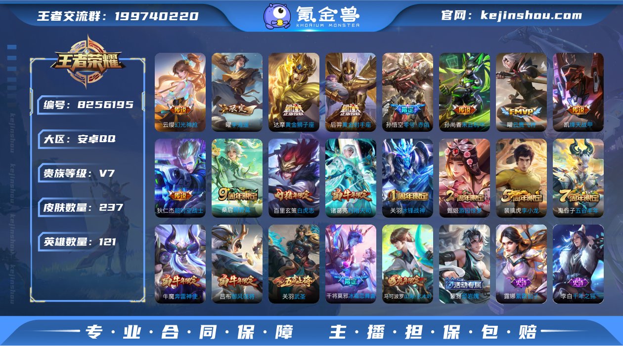 【特价质量237皮肤贵族7金标苏烈13质量...
