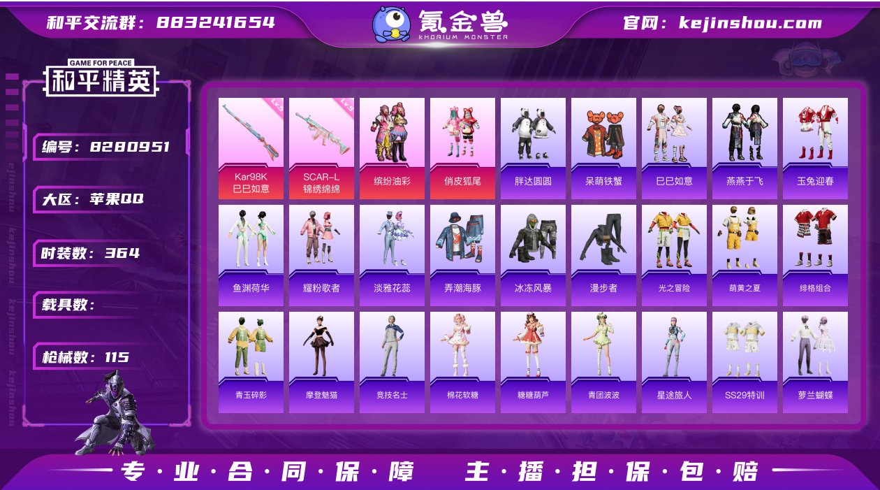 实名: 可修改 时装数: 364 枪械数:...