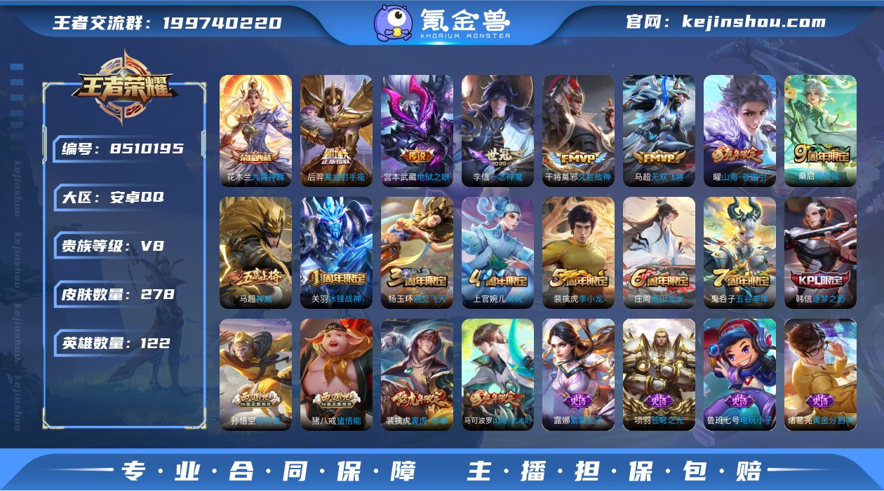 实名: 可修改 贵族等级: V8 英雄数:...