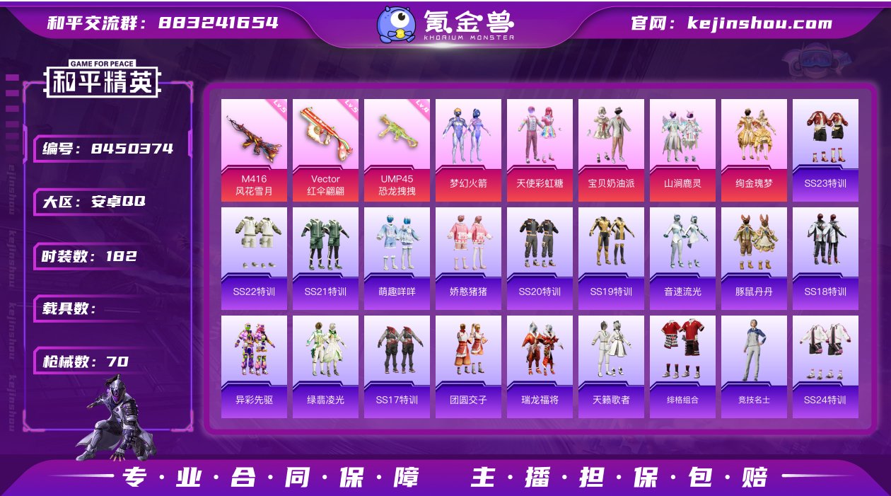 实名: 可修改 时装数: 182 枪械数:...