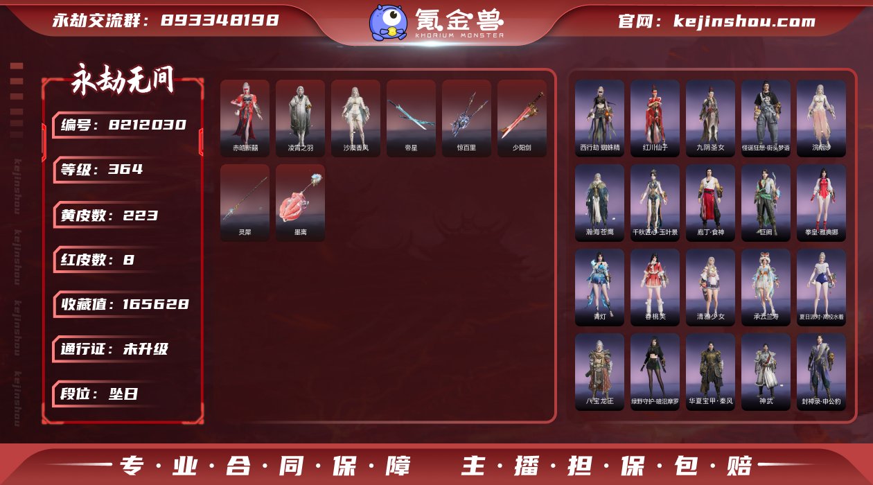 亮点：四红武
【红衣服】：沙漠香风(迦南皮...