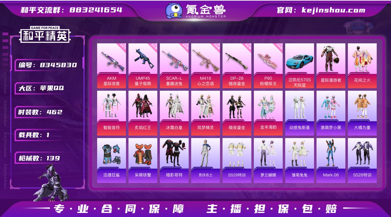 8粉装 6特效枪 1载具 5印记 可二次 ...