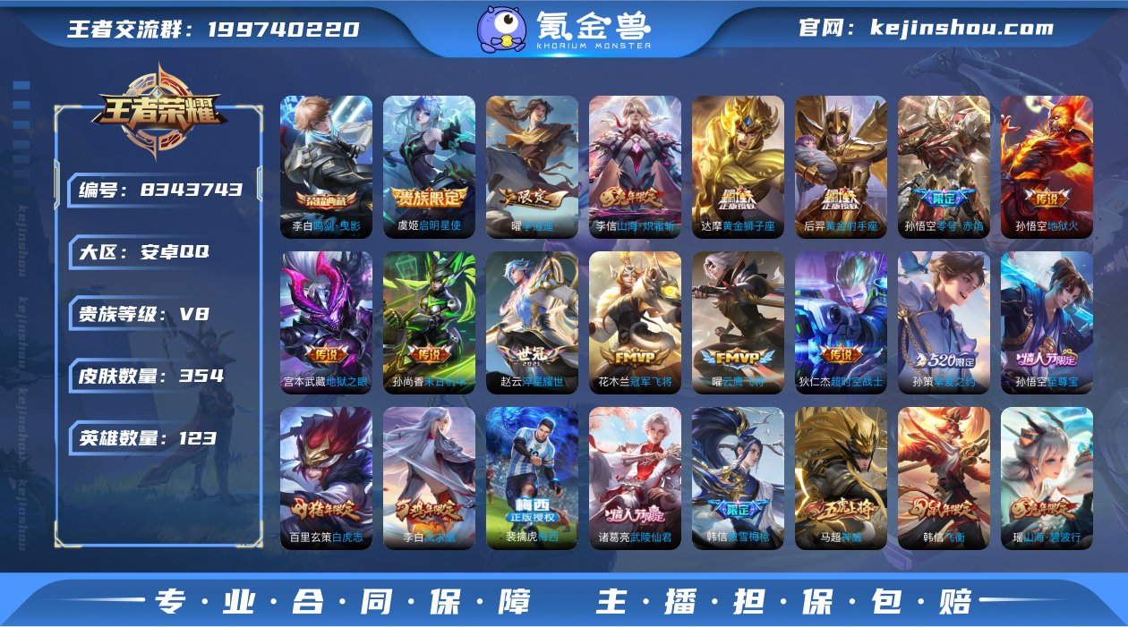 实名: 可修改 贵族等级: V8 英雄数:...
