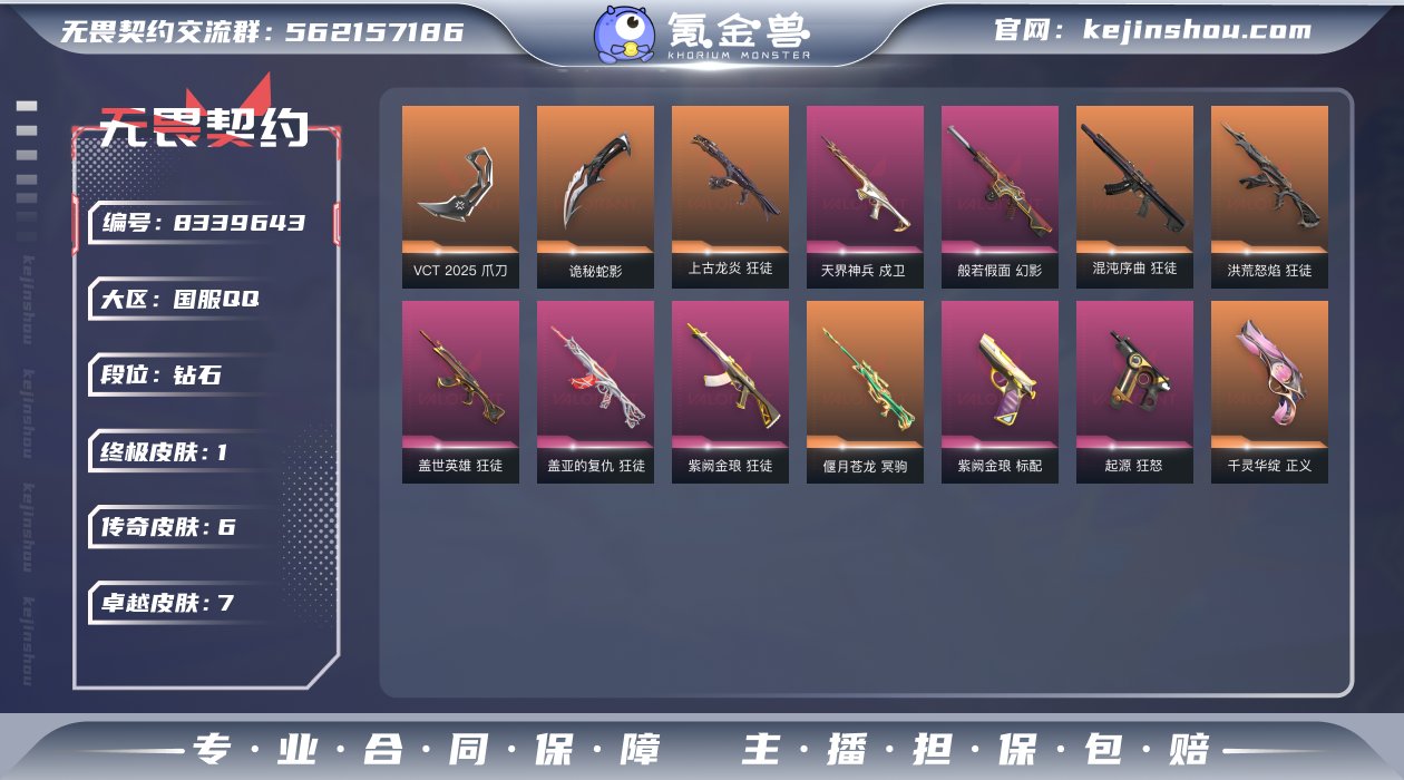 多T0狂徒精品小号搭配25爪刀等你来！  ...