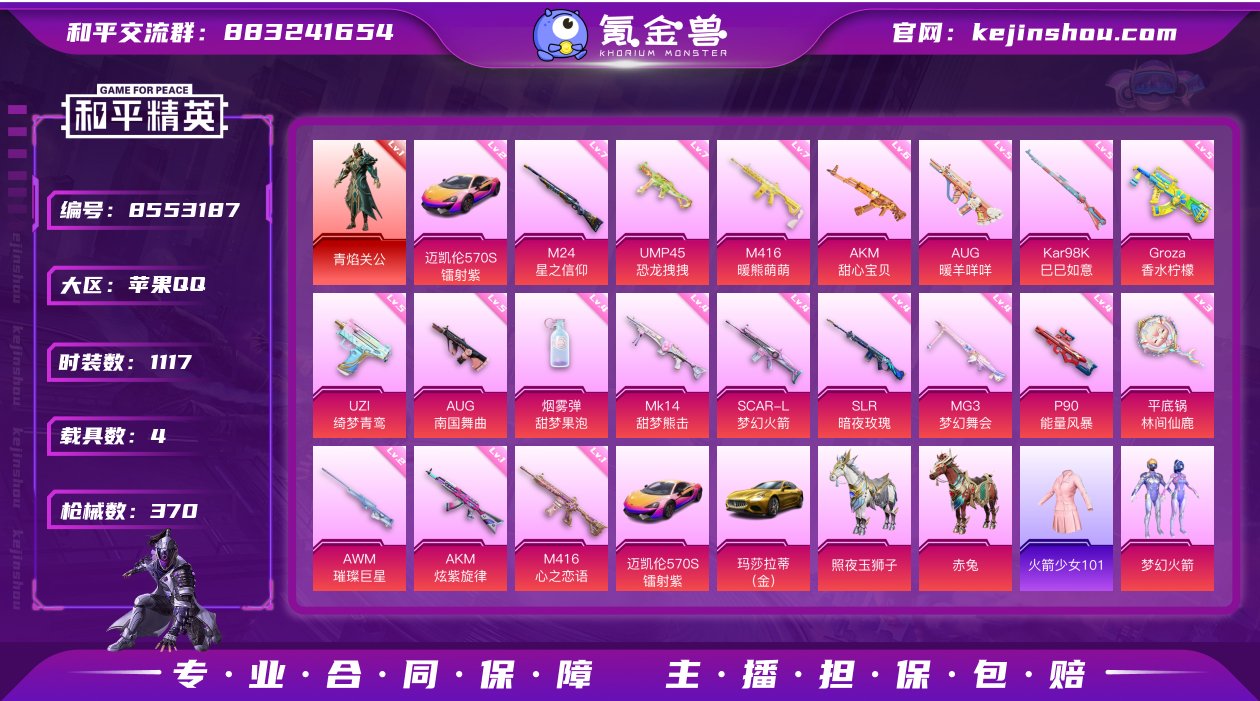 实名: 可修改 时装数: 1117 载具数...
