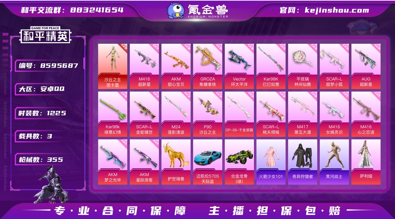 实名: 不可修改 时装数: 1225 载具...