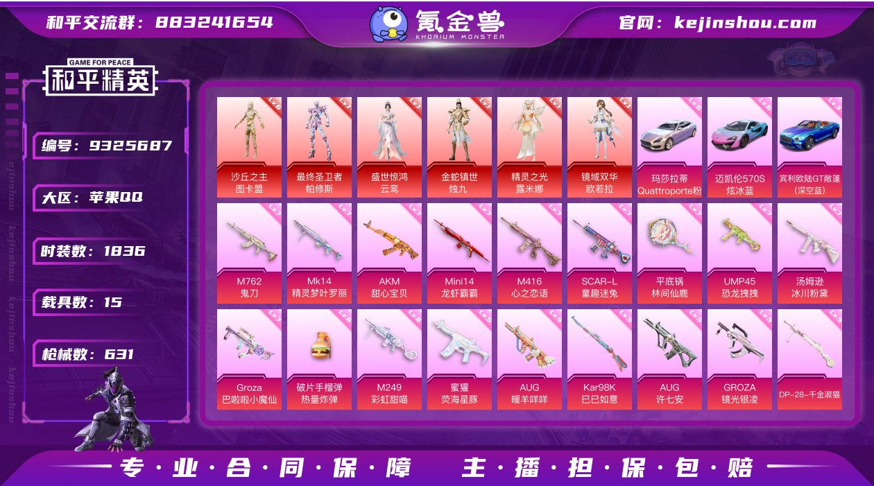 实名: 可修改 时装数: 1836 载具数...