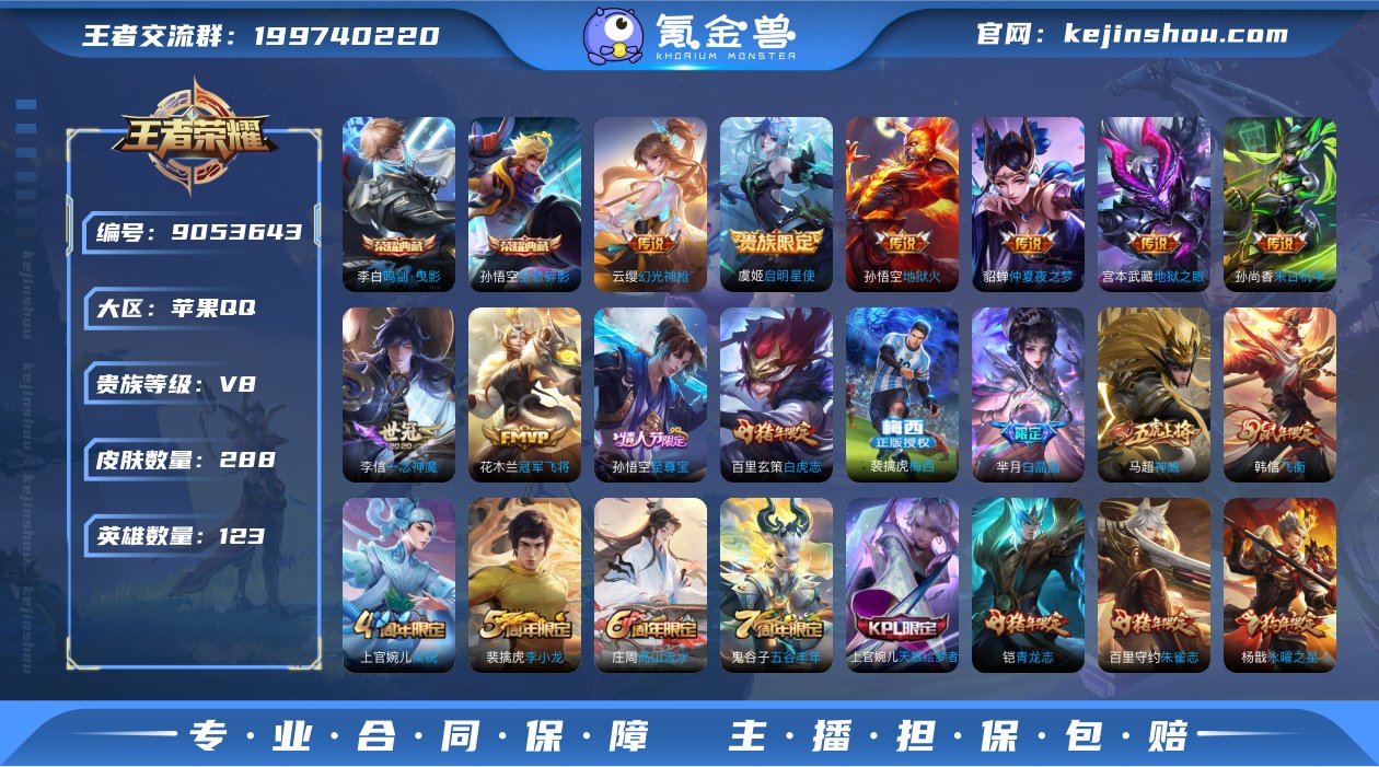 实名: 可修改 贵族等级: V8 英雄数:...