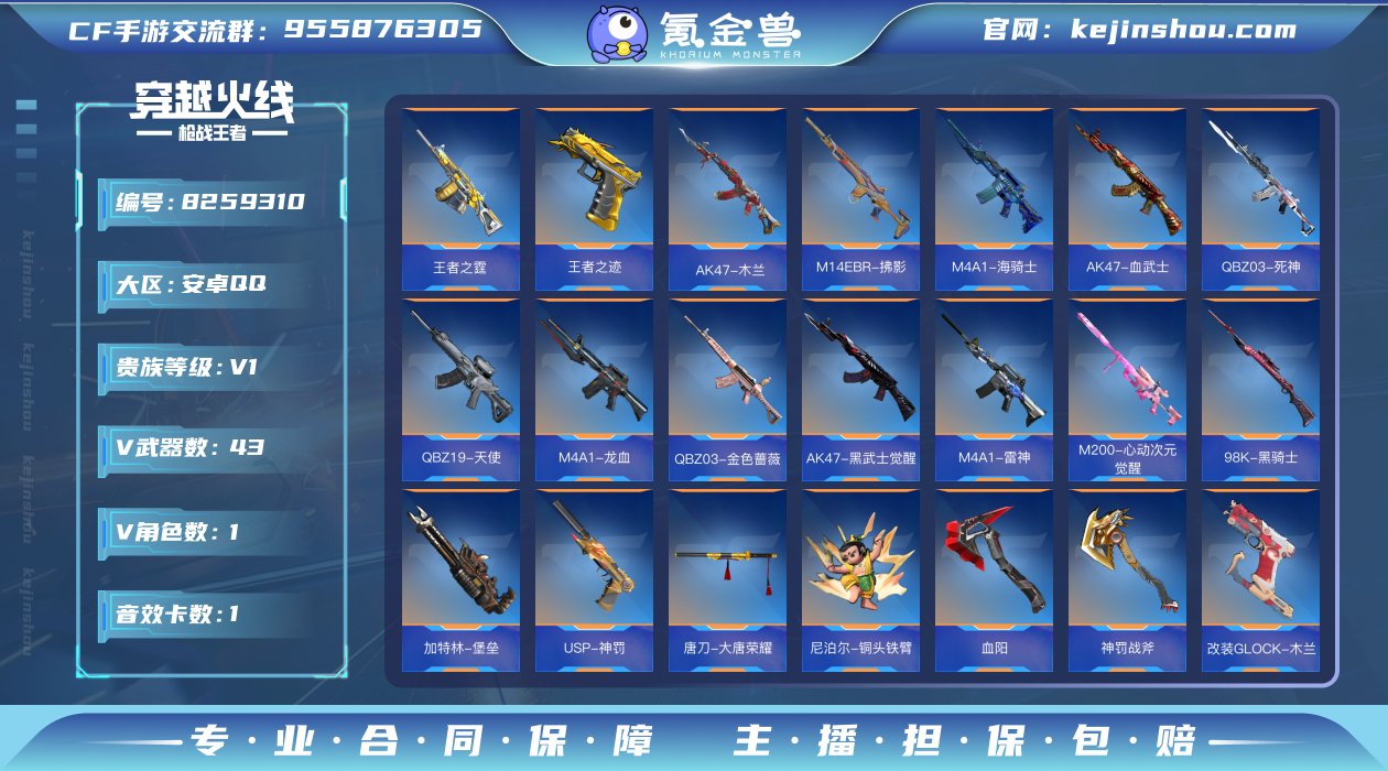 实名: 可修改 v武器数: 43 王者武器...